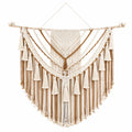 Wandbehang 90 x 100 cm aus Textilkordel in Creme Braun im Boho-Stil