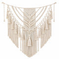 Makramee Wandteppich 90 x 100 cm Baumwolle Creme Boho Wanddekoration
