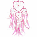 Traumfänger 30 x 70 cm Rosa Weiß Herzdesign mit Federn