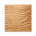 Wandpaneel 60 x 60 cm Holz Natur Wellenrelief zur Wanddekoration