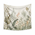 Wandteppich 150 x 130 cm Polyester Cremegrün mit Pflanzenmotiv Boho